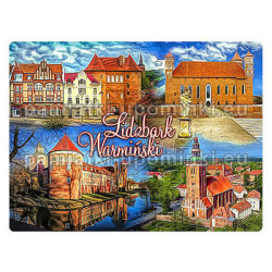 Magnes na lodówkę Lidzbark Warmiński - Zamek, Brama, Kolegiata